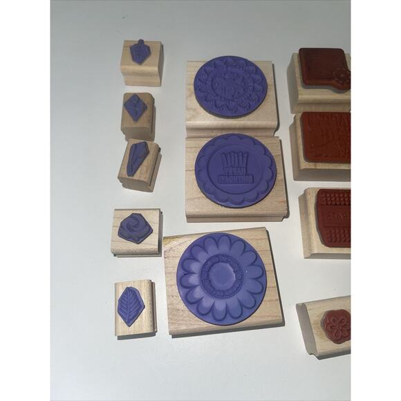 Lot Of 21 Wood Mounted Rubber Stamps Stampin Up Floral Happy Birthday Baby Love - Picture 7 of 9